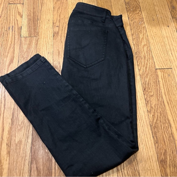 Eileen Fisher Skinny Jeans Organic Cotton Black Coated Size 2 Straight Leg - Picture 4 of 8